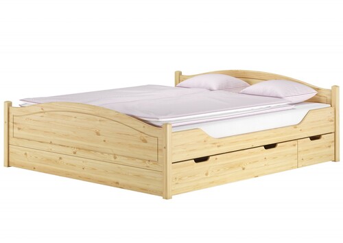 Doppelbett Massivholz 140x200 Komplettset Bett mit Staukasten V-60.33-14