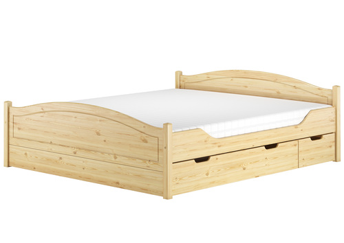 Komfortables Doppelbett Futonbett G�stebett 180x200 Kiefer massiv natur Zubeh�r w�hlbar V-60.33-18