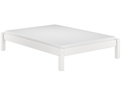 Wei�es Bettgestell Kiefer Doppelbett 140x200, Massivholzbett Zubeh�r w�hlbar V-60.35-14W