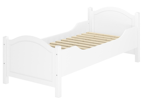 Seniorenbett extra hoch wei� 90x200 Holzbett Einzelbett Zubeh�r w�hlbar V-60.40-09W