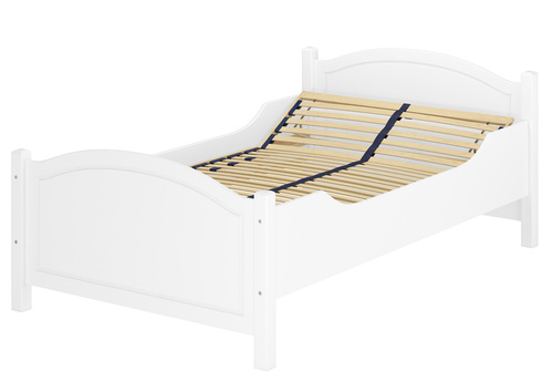�berlanges hohes Seniorenbett wei� 120x220 Holzbett Einzelbett Zubeh�r w�hlbar V-60.40W-12-220
