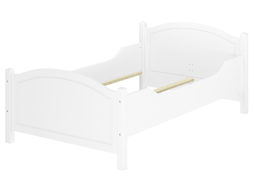 �berlanges hohes Seniorenbett wei� 120x220 Holzbett Einzelbett Zubeh�r w�hlbar V-60.40W-12-220