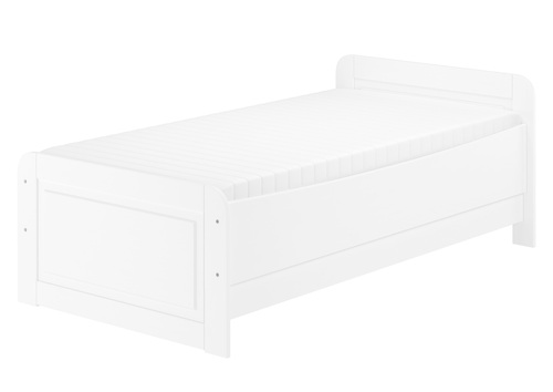 Wei�es Einzelbett extra hoch 100x200 Zubeh�r w�hlbar V-60.42W-10