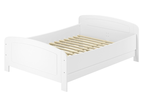 Wei�es Holzbett Seniorenbett extra hoch 160 x 200 Zubeh�r w�hlbar V-60.44W-16
