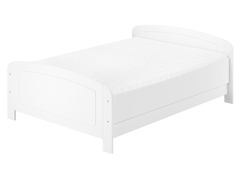 Wei�es Holzbett Seniorenbett extra hoch 160 x 200 Zubeh�r w�hlbar V-60.44W-16