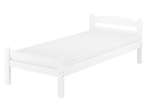 Wei�es Einzelbett Buche massiv 80x200 Bettgestell und w�hlbare Ausstattung V-60.45-08W