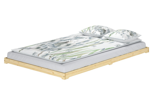 �berlanges Futonbett Holzbett niedrige Sitzkante 140x220 Kiefer lackiert V-60.47K-14-220