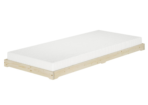 Einzelbett Niedrigbett unbehandeltes Holz 90x200 Fichte Tanne V-60.47N-09