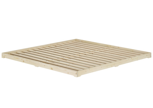 Niedrigbett unbehandeltes Holz-Doppelbett 180x200 Fichte Tanne V-60.47N-18