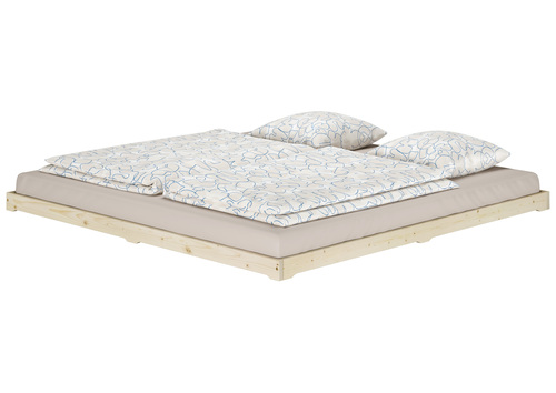 Niedrigbett unbehandeltes Holz-Doppelbett 180x200 Fichte Tanne V-60.47N-18