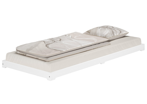 Wei�es Studentenbett Futon extra niedriges Holzbett 90x200 Kiefer V-60.47W-09