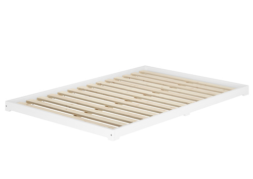 Wei�es Futonbett platzsparend extra niedriges Bodenbett 140x200 Kiefer V-60.47W-14