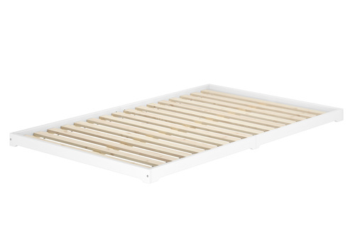 Wei�es Bodenbett platzsparend extra niedrig in �berl�nge 140x220 Kiefer V-60.47W-14-220