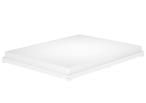 Futonbett wei� 160x200 flach extra niedriges Loftbett Kiefer V-60.47W-16