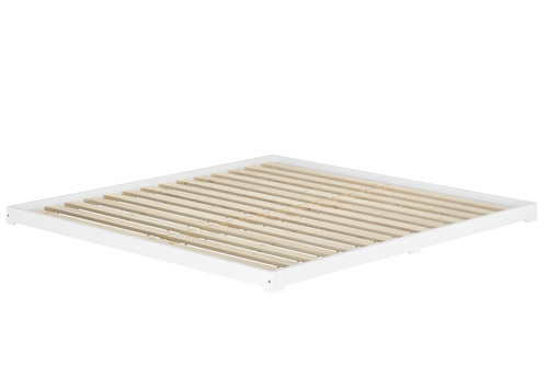 Wei�es Niederflurbett 200x200 extra flach Holzbett Kiefer V-60.47W-20