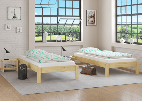 Stapelbett Massivholzbett Kiefer Natur 80x200cm Einzelbett stapelbar Zubeh�r w�hlbar V-60.48-08