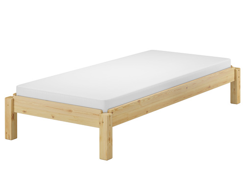 Massivholzbett Stapelbett Kiefer Natur 80x190cm kleineres Einzelbett Zubeh�r w�hlbar V-60.48-08-190