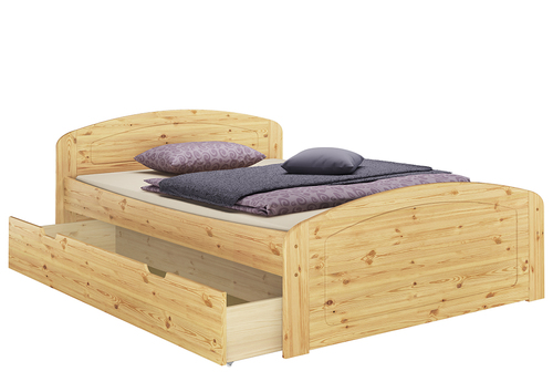 Funktionsbett kiefer massiv in �berl�nge 140x220 Holzbett mit w�hlbarem Zubeh�r V-60.50-14-220 