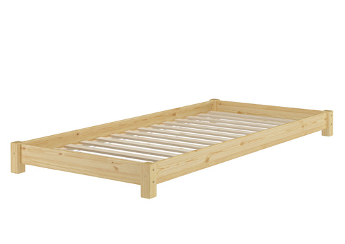 Niederflurbett Futonbett Einzelbett Bodenbett 90x200 Kiefer massiv w�hlbares Zubeh�r V-60.51-09