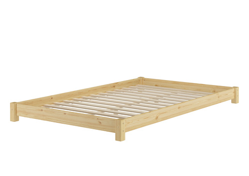 Breites, flaches Futonbett Einzelbett 120x200 Kiefer massiv V-60.51-12