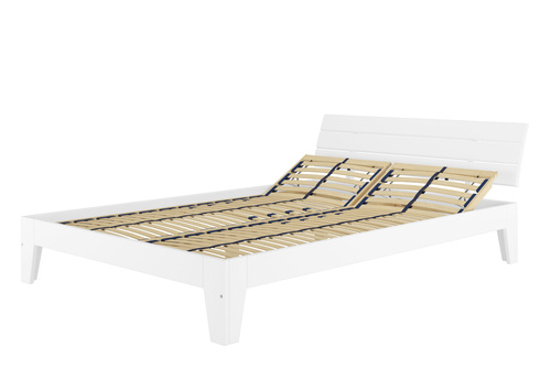 Wei�es modernes Doppelbett 160x200 Bettgestell Holzbett Massivholz Kiefer Wei� V-60.54-16W