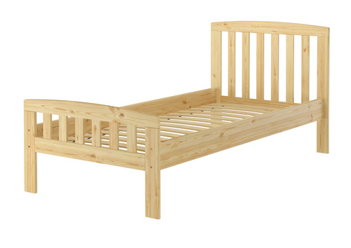 Klassisches Kieferbett natur 90x200 Einzelbett Singlebett Massivholzbett Zubeh�r w�hlbar V-60.57-09