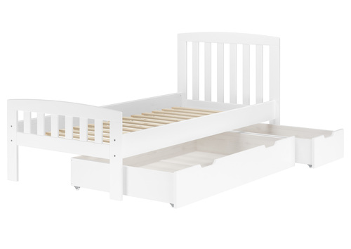 Klassisches Kieferbett wei�, 90x200 cm, Einzelbett, Zubeh�r w�hlbar V-60.57-09W