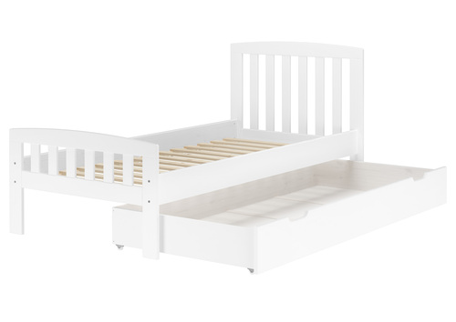Klassisches Kieferbett wei�, 90x200 cm, Einzelbett, Zubeh�r w�hlbar V-60.57-09W