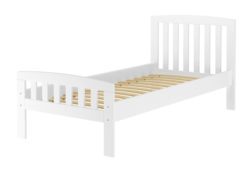 Klassisches Kieferbett wei�, 90x200 cm, Einzelbett, Zubeh�r w�hlbar V-60.57-09W