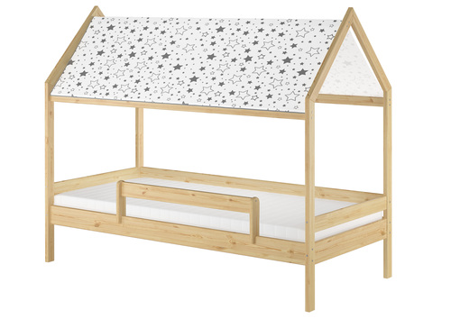 Bodenbett mit Himmel u.Fallschutz Hausbett Kinderhaus 90x200 Bett Kiefer mass. weiteres Zubeh�r w�hlbar V-60.58-09 