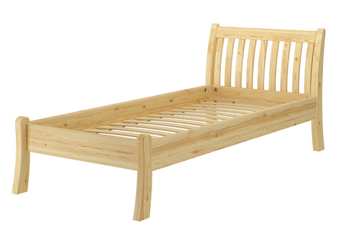 G�stebett Einzelbett Echtholzbett 90x200 hohe Sitzkante Kiefer massiv w�hlbares Zubeh�r V-60.61-09