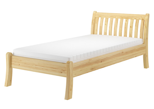 G�stebett Einzelbett Echtholzbett 100x200 hohe Sitzkante Kiefer massiv V-60.61-10