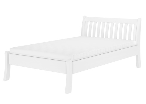 Wei�es, breites Einzelbett 120x200 Kiefer massiv V-60.61W-12