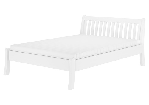 Wei�es, geschwungenes franz�sisches Bett 140x200 Kiefer massiv V-60.61W-14