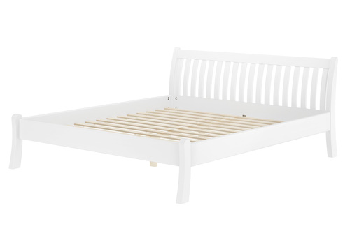G�stebett Doppelbett Echtholzbett 180x200 hohe Sitzkante Kiefer massiv wei� V-60.61W-18