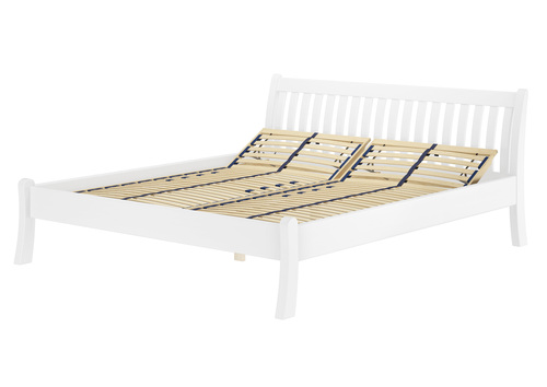 G�stebett Doppelbett Echtholzbett 180x200 hohe Sitzkante Kiefer massiv wei� V-60.61W-18