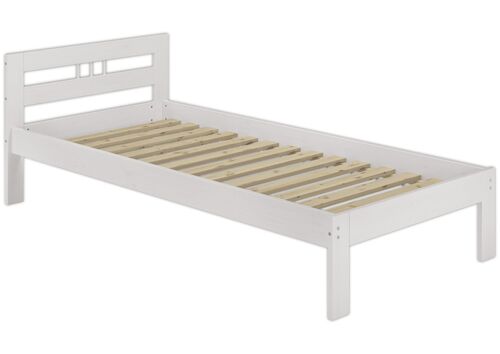 Kieferbett Bettrahmen wei� 80x200 Massivholz-Bettgestell Einzelbett Zubeh�r w�hlbar V-60.64-08W