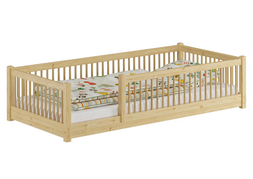 Kinderbett niedriges Bodenbett Kiefer natur 90x200 Kleinkinder Laufstall �hnlich V-60.65-09