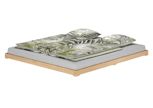 Niederflurbett Bodenbett niedriges Doppelbett 180x200 Buche Massivholz V-60.66-18