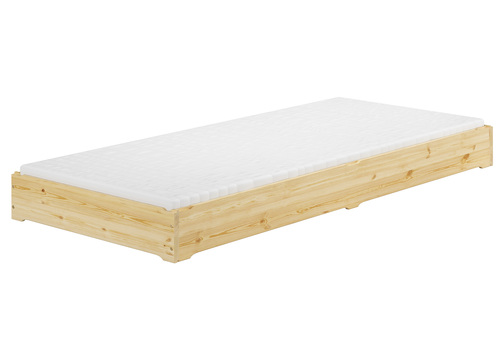 Niederflurbett G�stebett 90x200 Kiefer lackiert Bodenbett Stapelbett mit w�hlbarem Zubeh�r V-60.69K-09