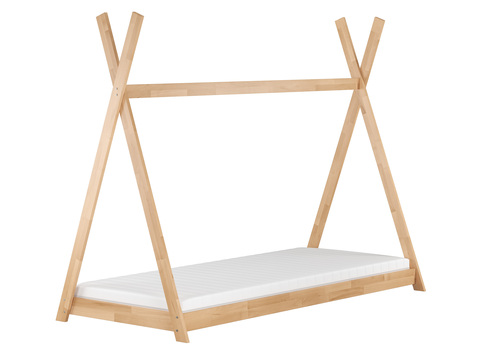 Holz-Bett in Tipi-Form, Kinderbett 90x200 Buche massiv ge�lt, Zubeh�r w�hlbar V-60.71-09