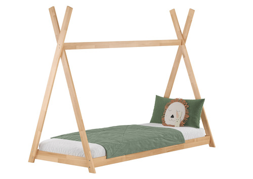 Holz-Bett in Tipi-Form, Kinderbett 90x200 Buche massiv ge�lt, Zubeh�r w�hlbar V-60.71-09