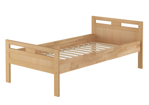 Massivholzbett Seniorenbett Buche natur 100x200 Einzelbett Hohes Bett Zubeh�r w�hlbar V-60.74-10