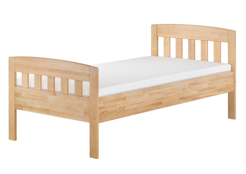 Stabiles Buchen-Einzelbett Seniorenbett in zeitlosem Stil 100x200 mit w�hlbarem Zubeh�r V-60.76-10