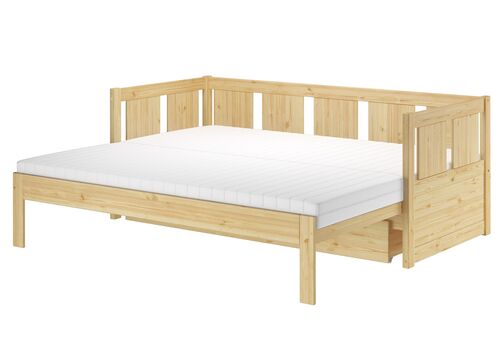 Ausziehbett Sofabett Kiefer massiv natur Zubeh�r w�hlbar V-60.78-09