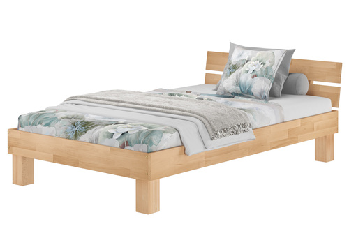 Einzelbett Buchebett massiv natur 120x200 Futonbett Bettrahmen Zubeh�r w�hlbar V-60.80-12