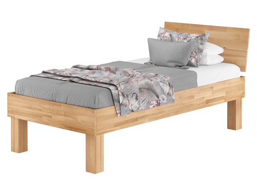 Einzelbett Buche 100x200 stabil hoch Massivholzbett Seniorenbett Zubeh�r w�hlbar V-60.81-10