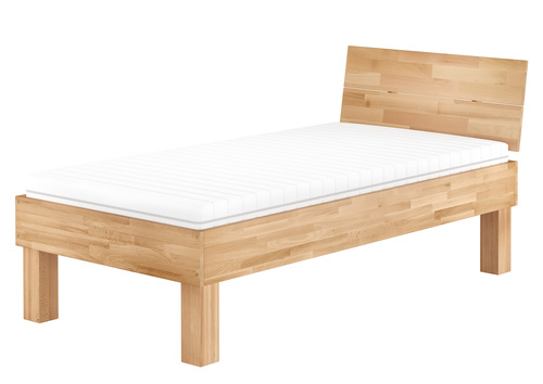 Einzelbett Buche 100x200 stabil hoch Massivholzbett Seniorenbett Zubeh�r w�hlbar V-60.81-10
