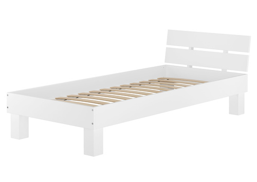 Einzelbett Buche massiv 90x200 Bett Bettrahmen G�stebett waschwei� Zubeh�r w�hlbar V-60.86-09W