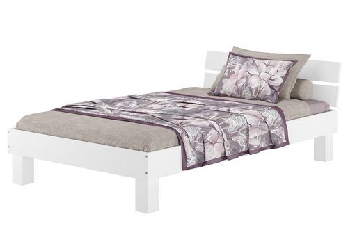 Wei�es Einzelbett Massivholz Buche 120x220 mit w�hlbarem Zubeh�r V-60.86-12-220W